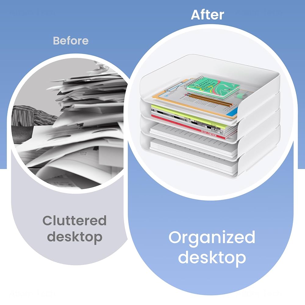 レターラック Amazon.com: Tomorotec Desk Letter Tray Set, A4 Size Clear